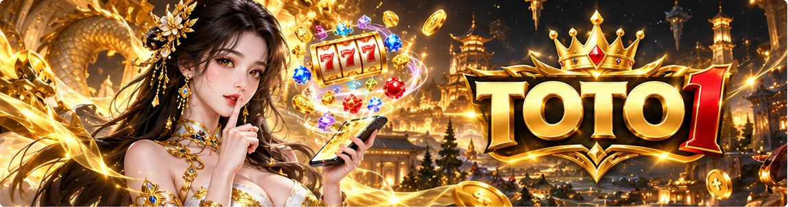 Banner TOTO1 wanita dengan kipas kristal di istana fantasi
